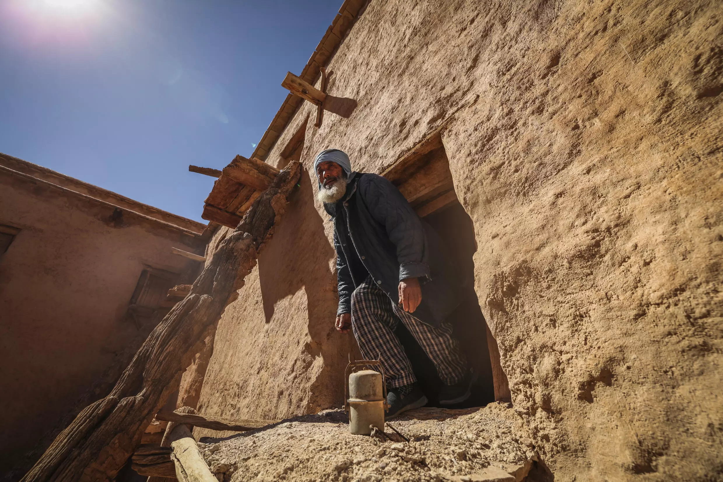 Lahcen Boutirane, guardian of the collective granary of Ait Kine in Morocco's Tata region: the imposing, fully functional structure was likely built in the 18th century. Photo: AFP