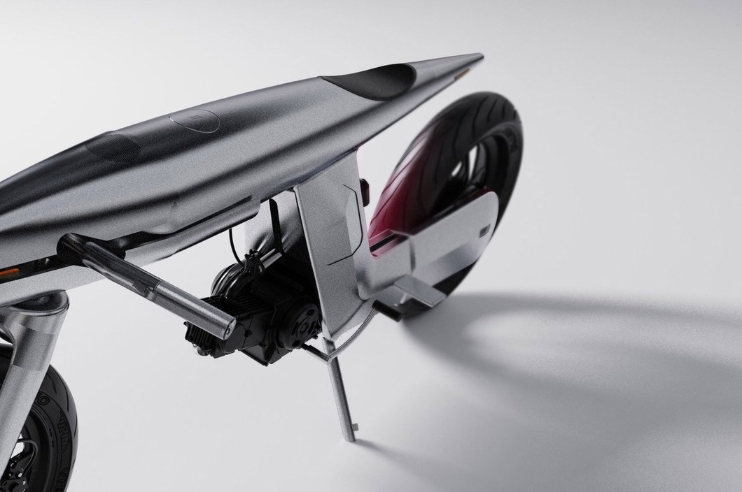 Part of the alluminum alloy body is hollowed to create a saddle. Photo: Courtesy of Bandit9 Motors