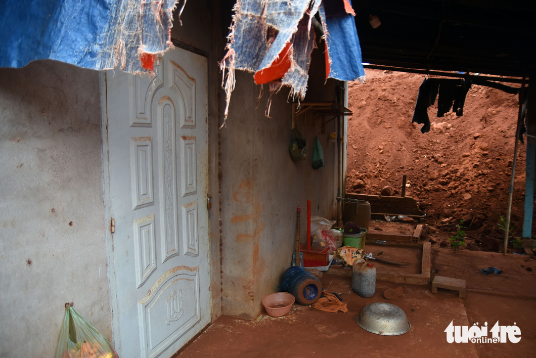 A corner of a household that refused to move out of the construction site of the airport project
