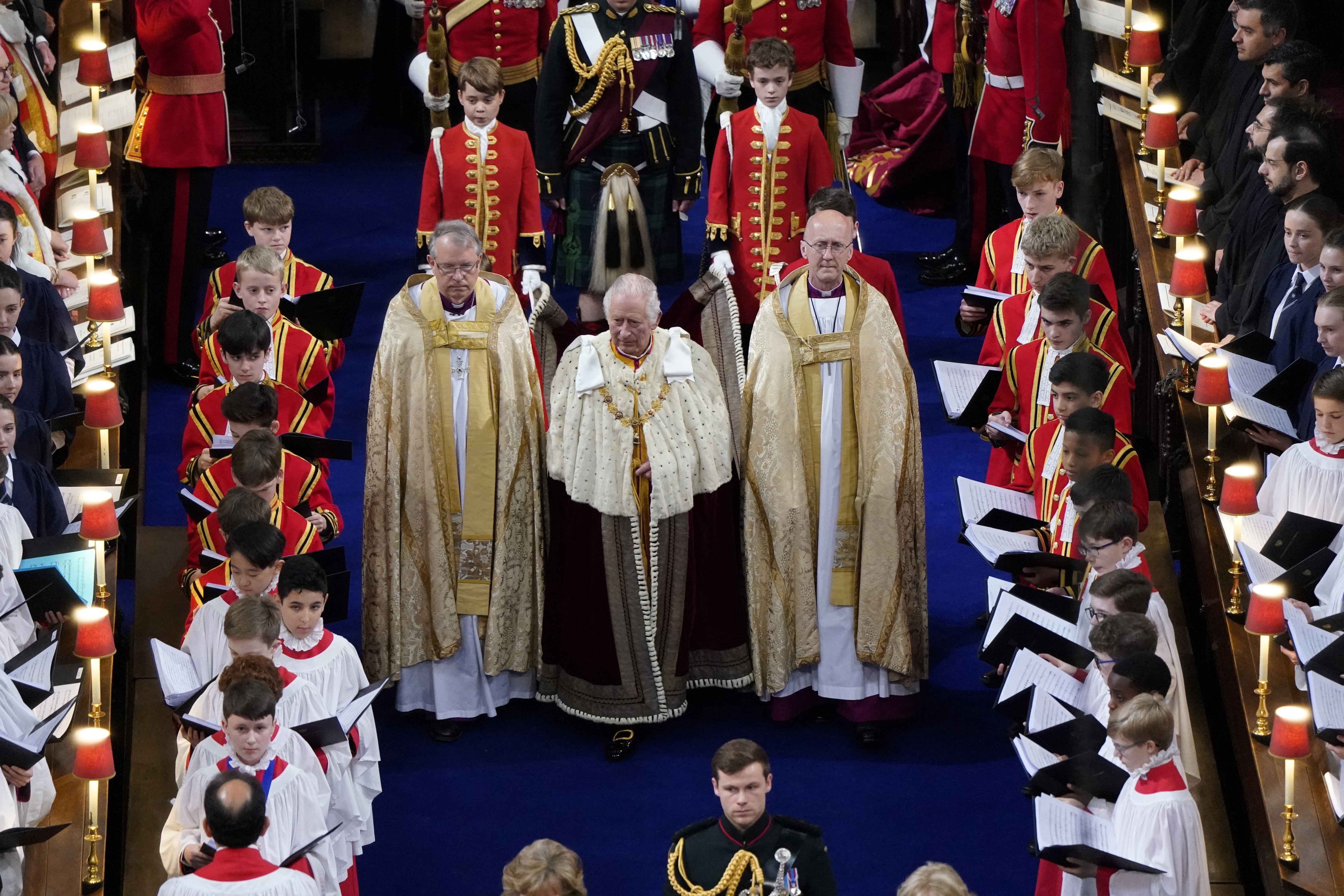 King Charles III arrives for his coronation at Westminster Abbey, London. Picture date: Saturday May 6, 2023. Photo: Reuters