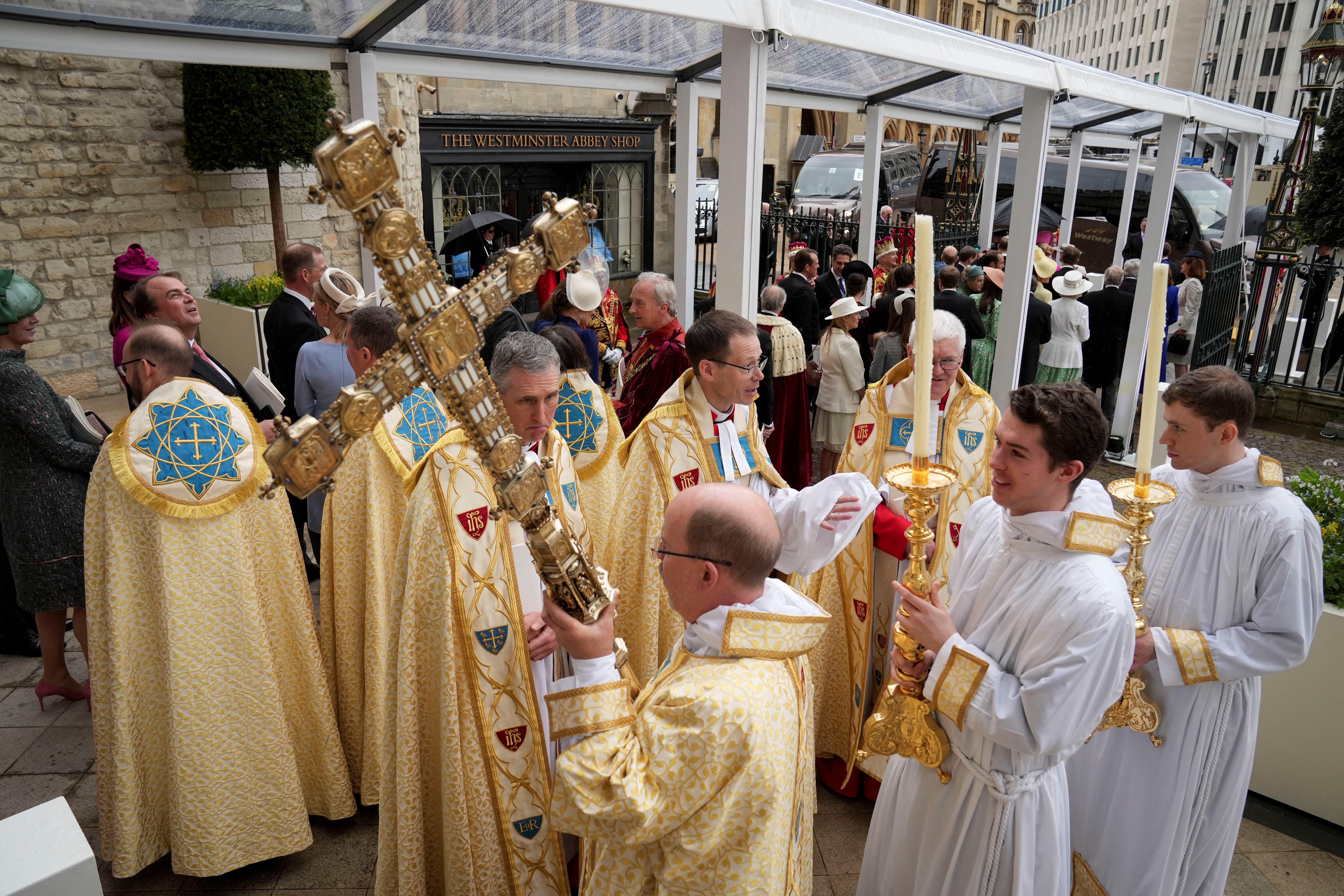 Members of the clergy during the coronation ceremony of Britain's King Charles III at Westminster Abbey in London Saturday, May 6, 2023. Photo: Reuters