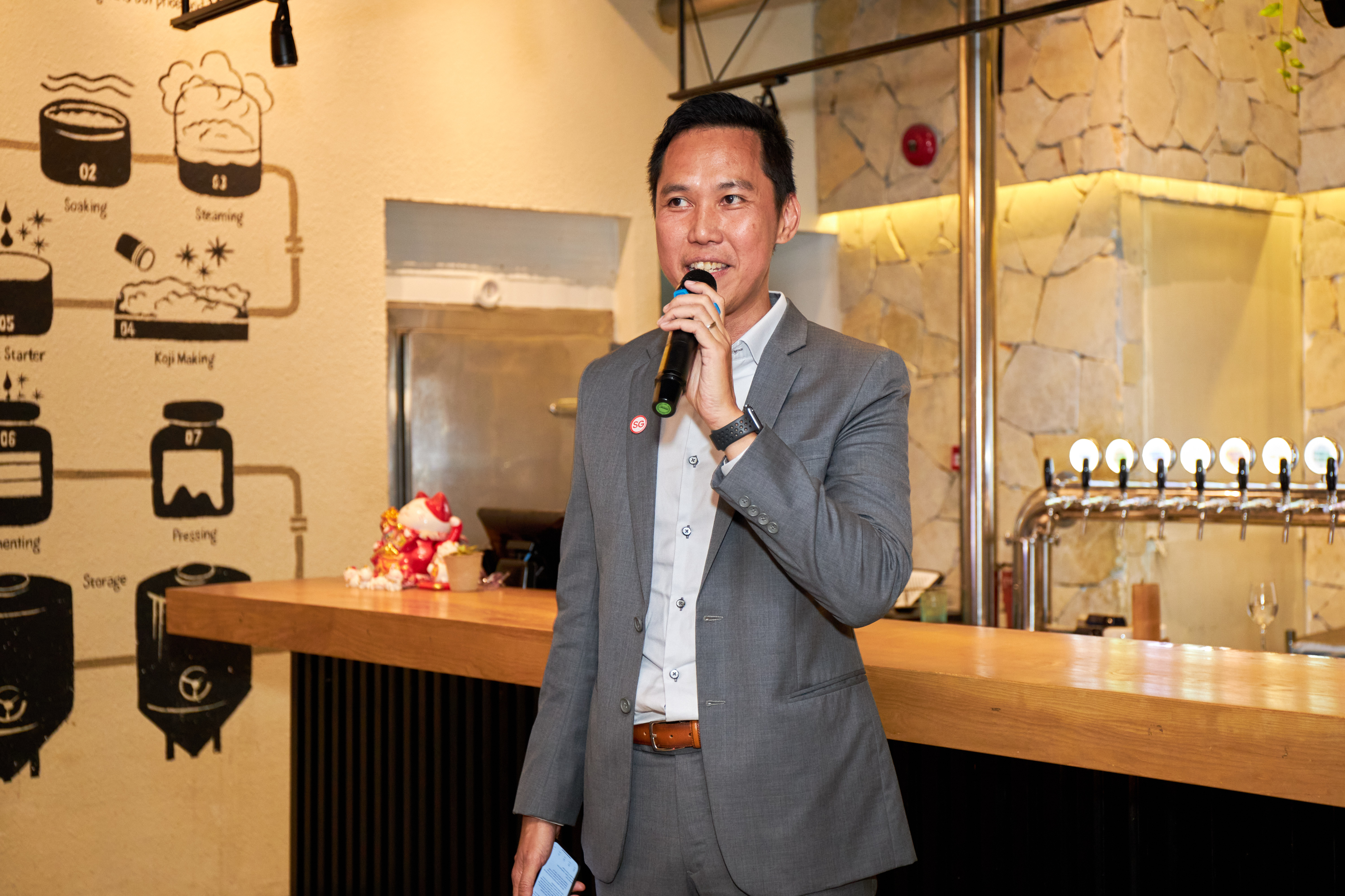 Terrence Voon, Executive Director in Southeast Asia at Singapore Tourism Board speaks to guests at a media event for the Singapore Tourism Board's Tatse Obsession campaign in Ho Chi Minh City on July 28, 2023. Photo: STB
