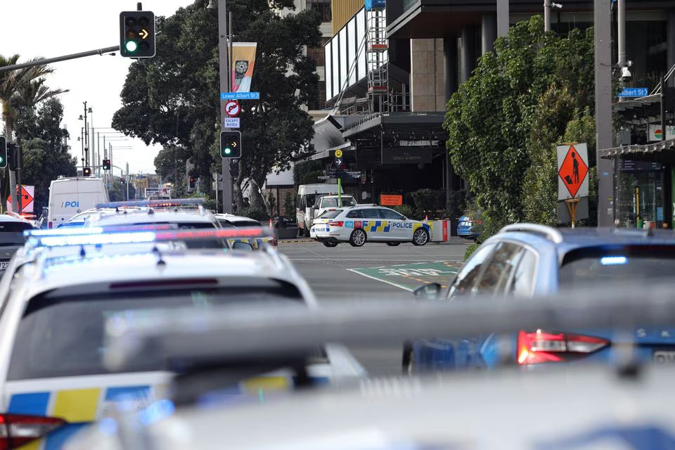 Police vehicles are seen near the location of a reported shooting in Auckland, New Zealand on July 20, 2023. Photo: Reuters
