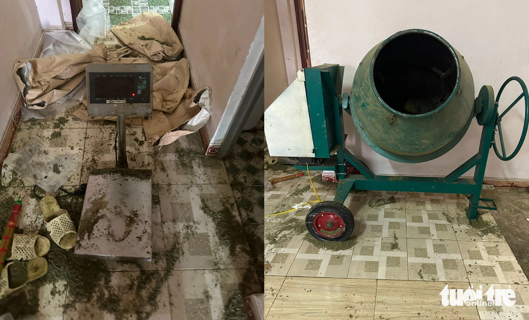 A machine (R) used by Tung for processing synthetic marijuana. Photo: Ngoc Chi / Tuoi Tre