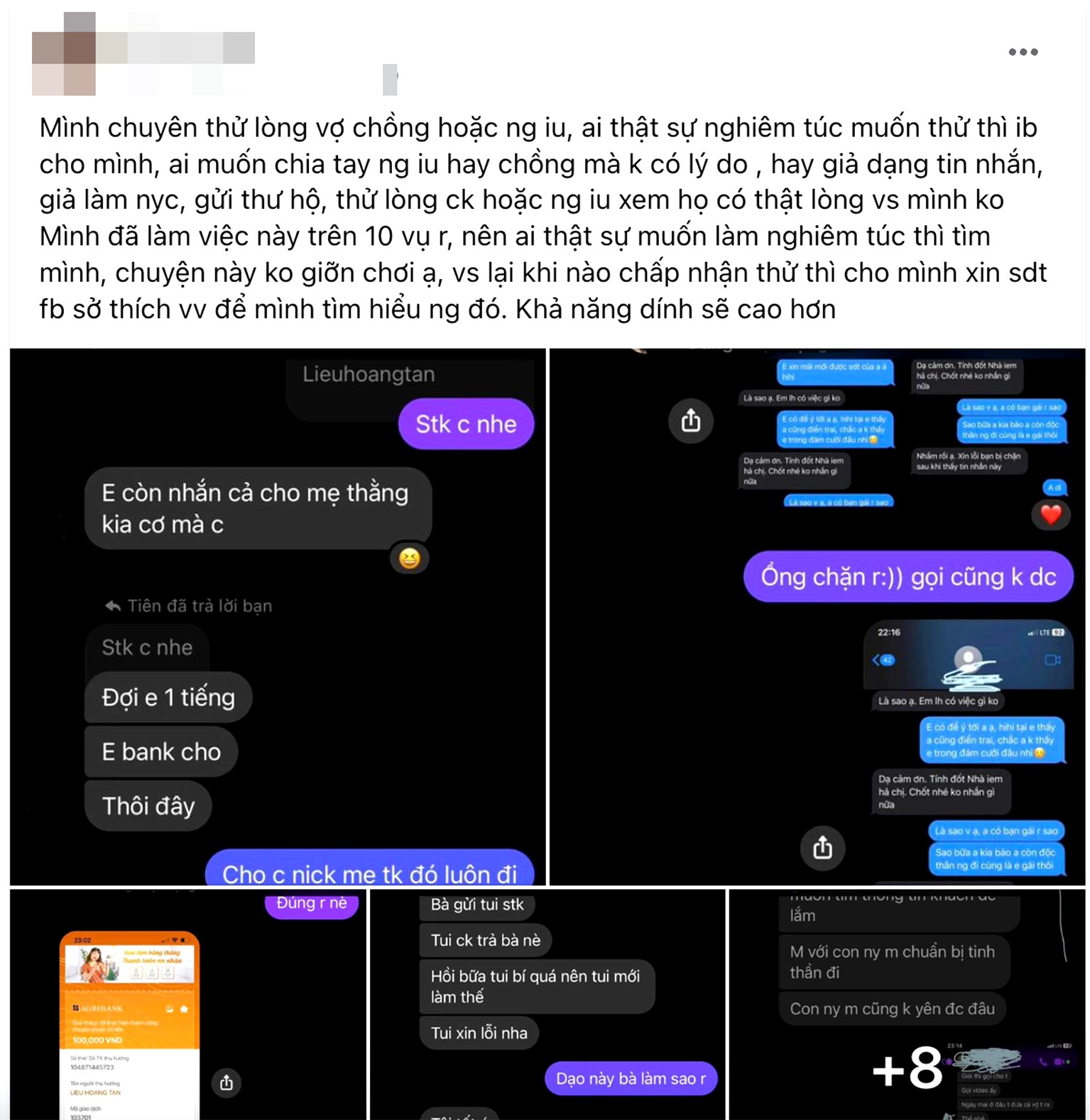 There is a lot of promotion of services for testing darlings on social media. Screenshot by An Vi