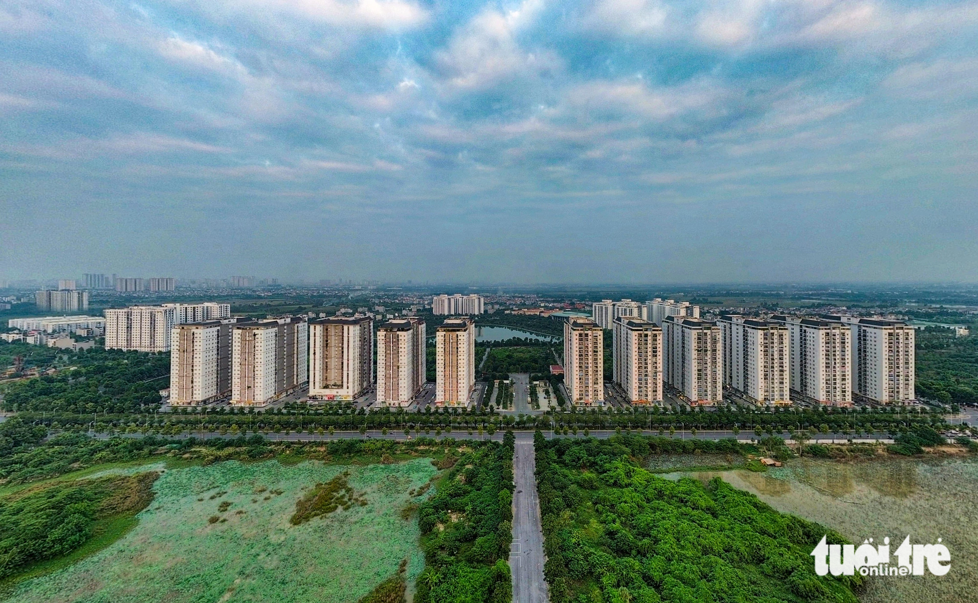 An aerial view of Thanh Ha urban area in Thanh Oai District, Hanoi. Photo: Hong Quang / Tuoi Tre