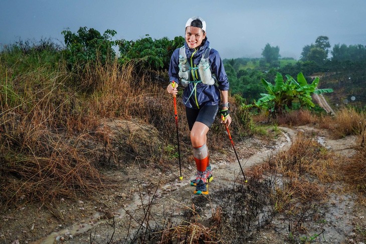 Ha successfully completes the 105-kilometer mountain route. Photo: Supplied