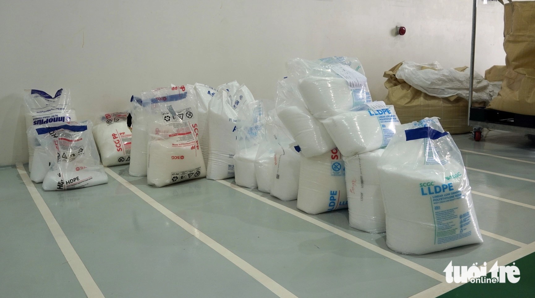 Plastic pellets produced during the testing phase of the Long Son Petrochemical Complex project. Photo: Dong Ha / Tuoi Tre