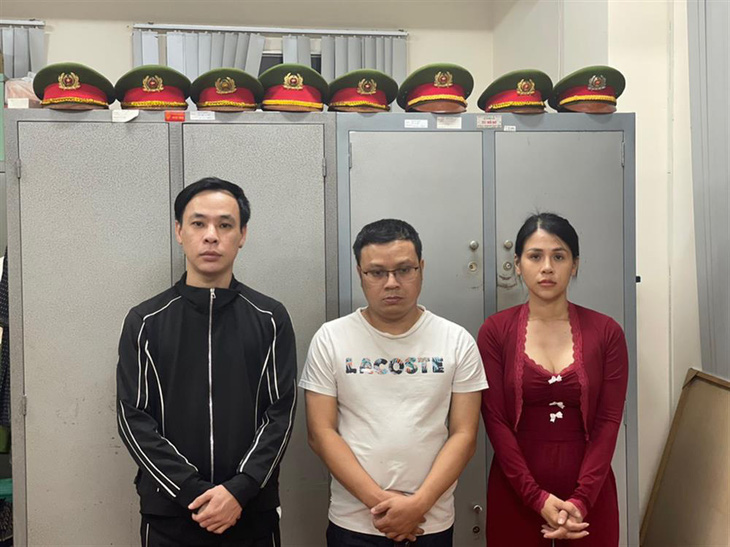 Masterminds behind a prostitution ring are summoned to a police station in southern Vietnam. Photo: Ministry of Public Security