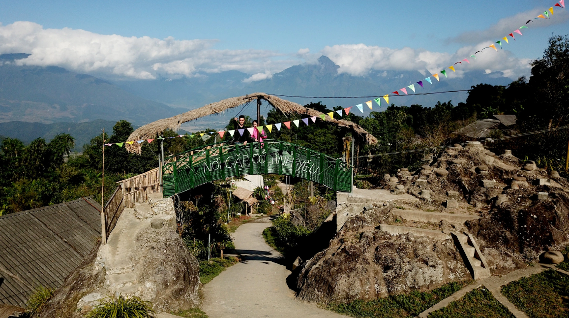 The entrance to Lao Chai Community Tourism Village in Tam Duong District in Lai Chau Province, northwest Vietnam. Photo: Ngoc Quang / Tuoi Tre