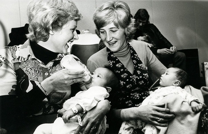 Jonathan Arjen Ijff (R) on a flight to the Netherlands 48 years ago. Photo: Supplied