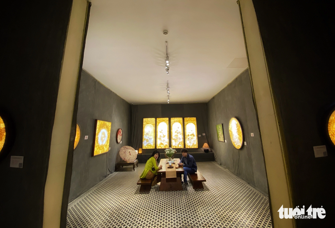 An art space for displaying ‘truc chi’ paintings at 22 Hang Buom Cultural and Arts Center in Hanoi. Photo: Nguyen Hien / Tuoi Tre