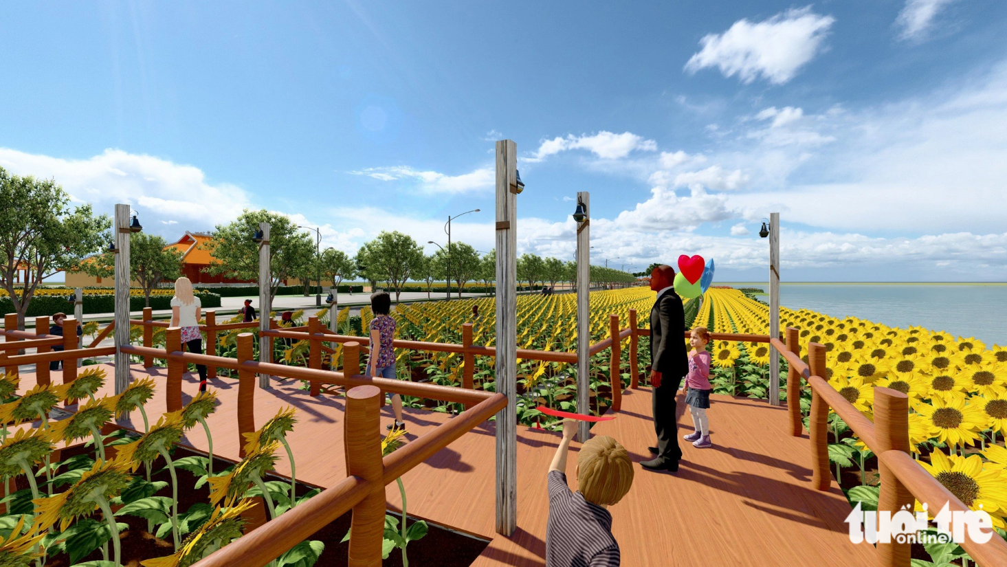 The sunflower field is set to span 5,000-6,000 square meters. Photo: Thu Duc City People’s Committee