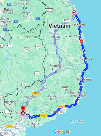 The highland route is shown on the left while the coastal route is on the right. Photo: Peter Kauffner