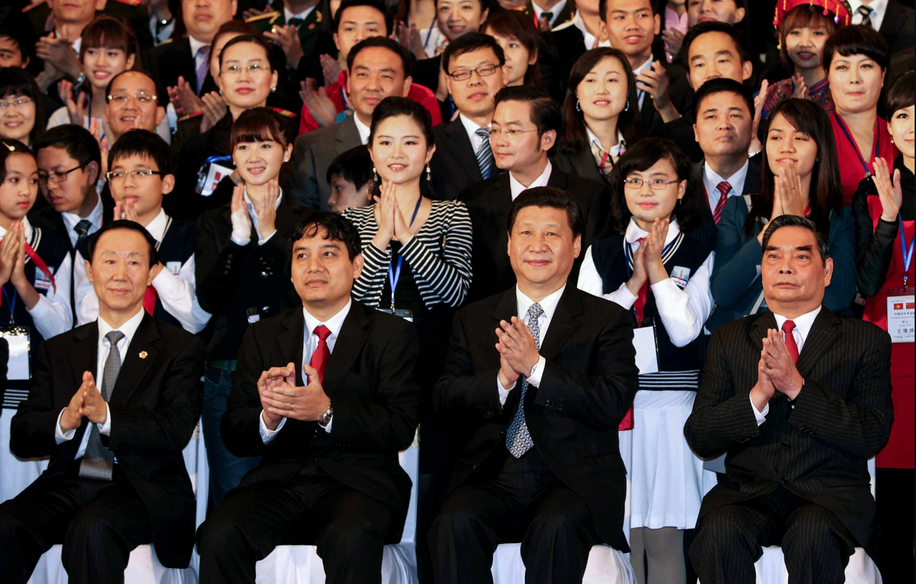 As China’s vice president, Xi Jinping (second, R) engages in an event in Hanoi in December 2011. Photo: Viet Dung / Tuoi Tre