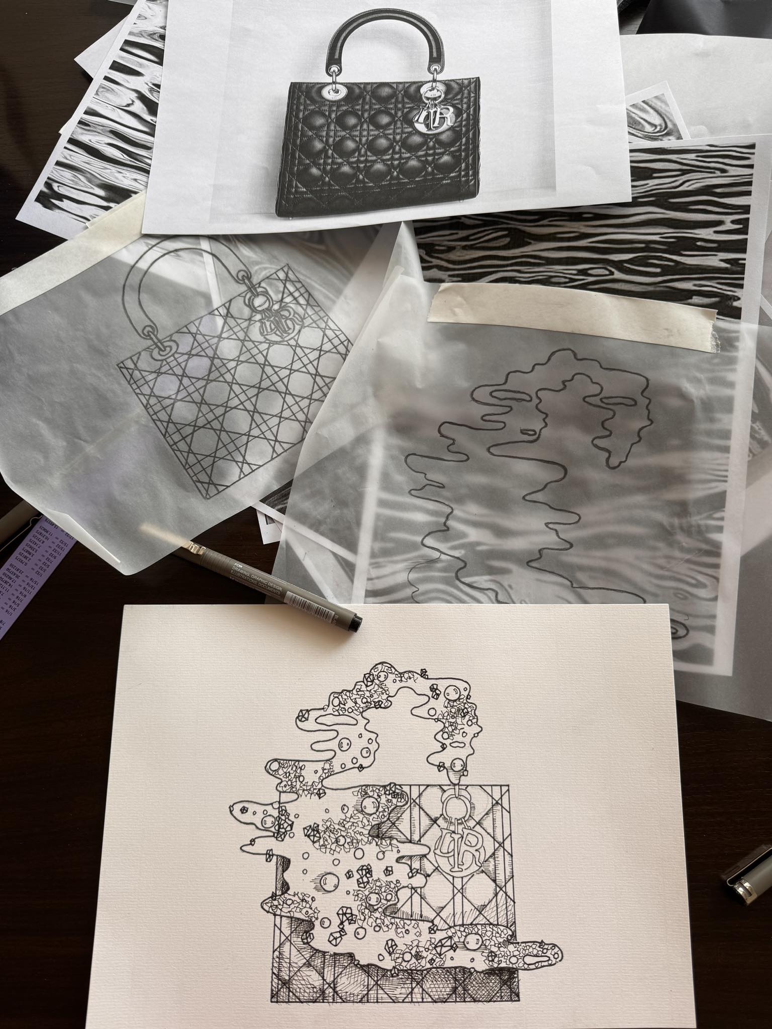  Sketches of the Lady Cloud bag. Photo: Supplied