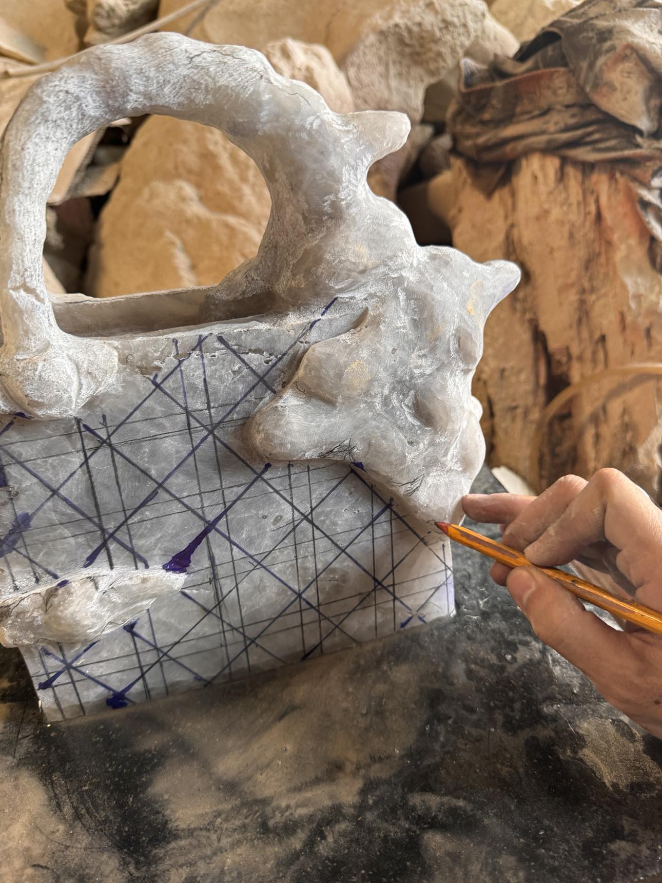 The making of the Lady Cloud bag. Photo: Supplied