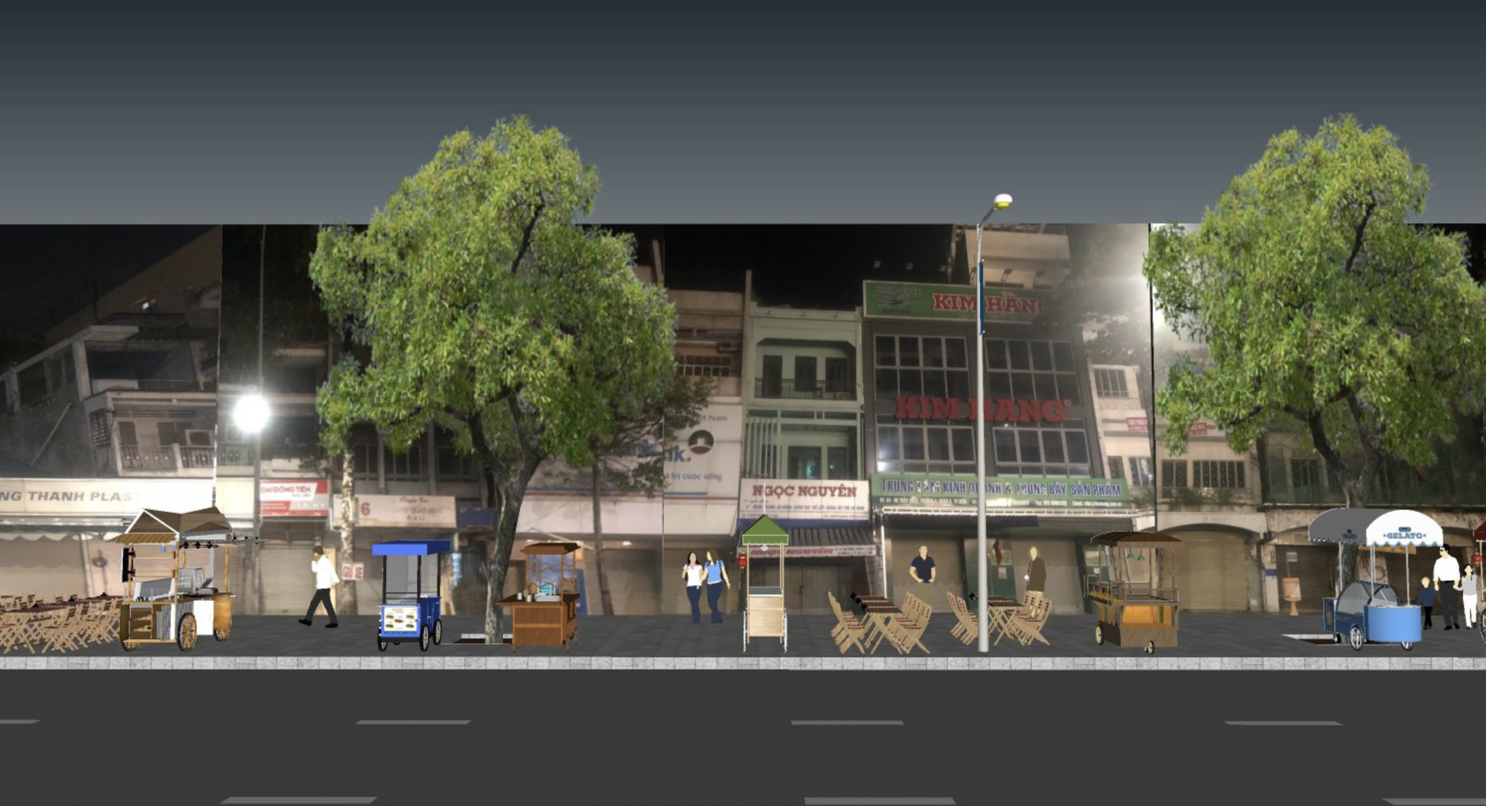 An artist’s impression of Thai Muoi Street in District 6, Ho Chi Minh City at night after the Cho Lon night quarter is put into operation. Photo: District 6 People’s Committee