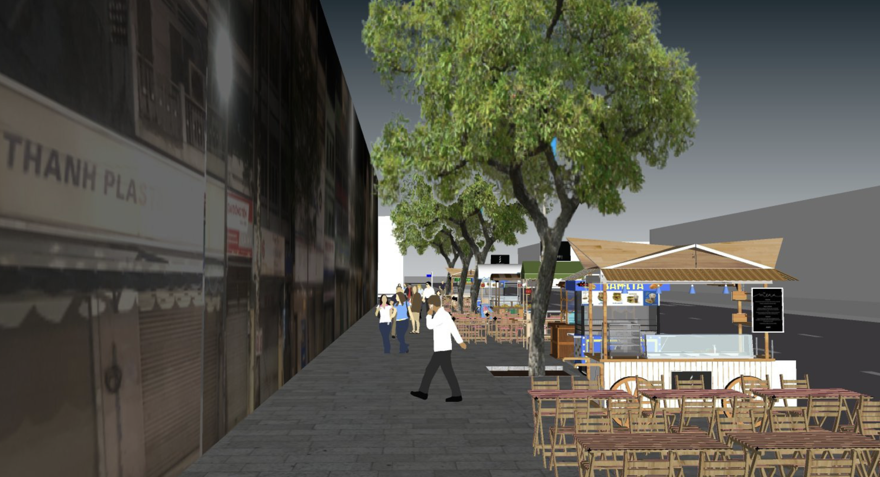 On the sidewalk on Thap Muoi Street stand dozens of carts selling cultural products, souvenirs, devices and clothes. Photo: District 6  People’s Committee