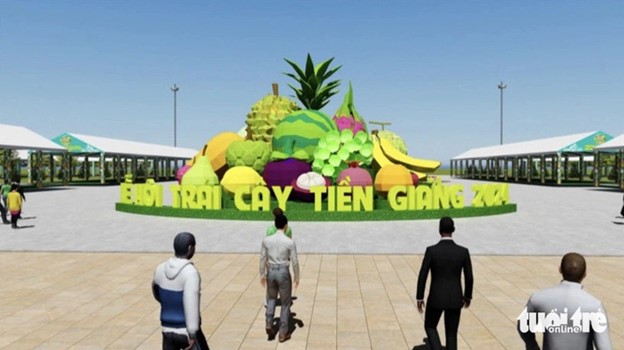 An artist’s impression of a corner at the Tien Giang Fruit Festival 2024.