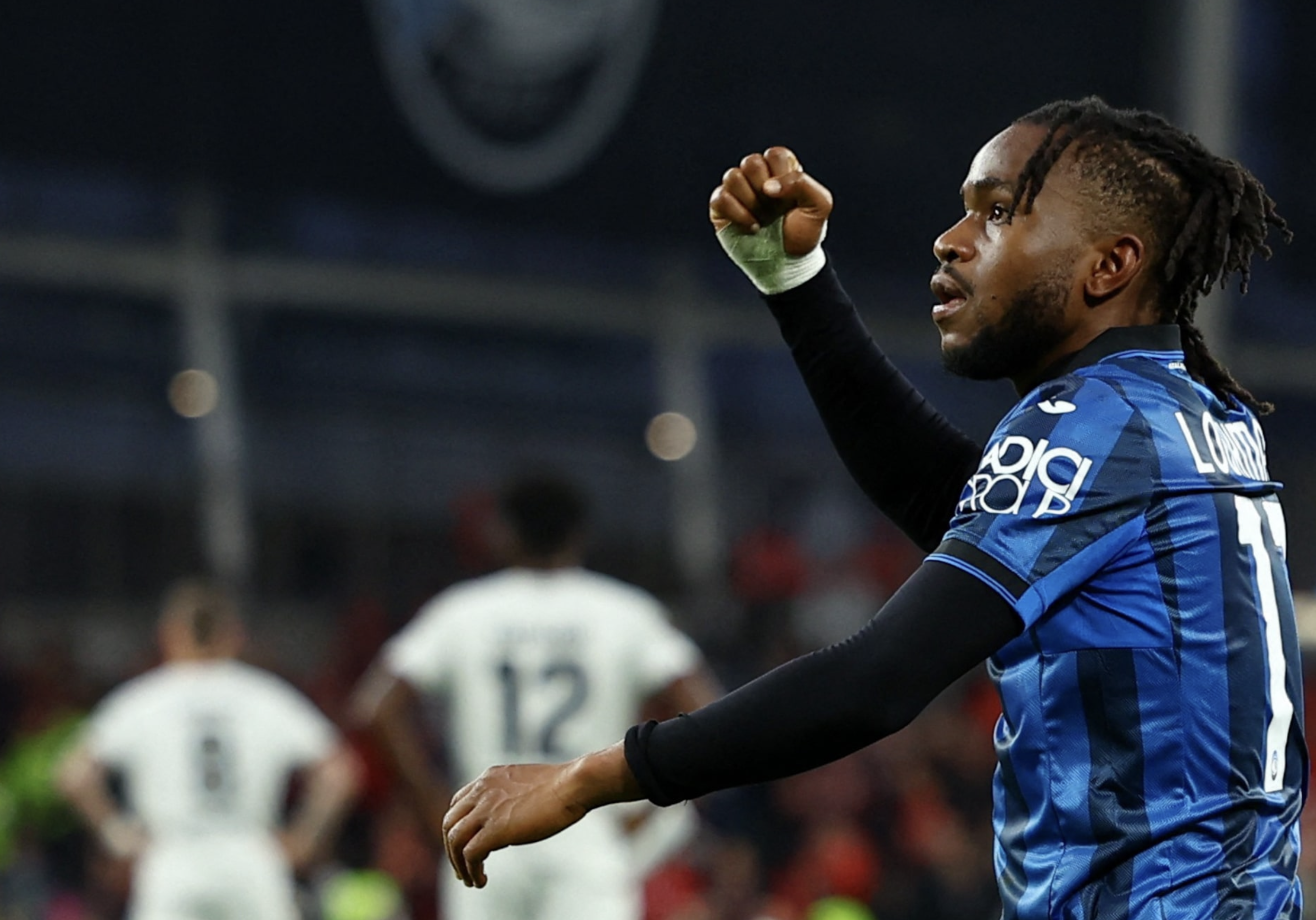 Soccer Football - Europa League - Final - Atalanta v Bayer Leverkusen - Aviva Stadium, Dublin, Ireland - May 22, 2024 Atalanta's Ademola Lookman celebrates scoring their third goal and completes his hat-trick. Photo: Reuters