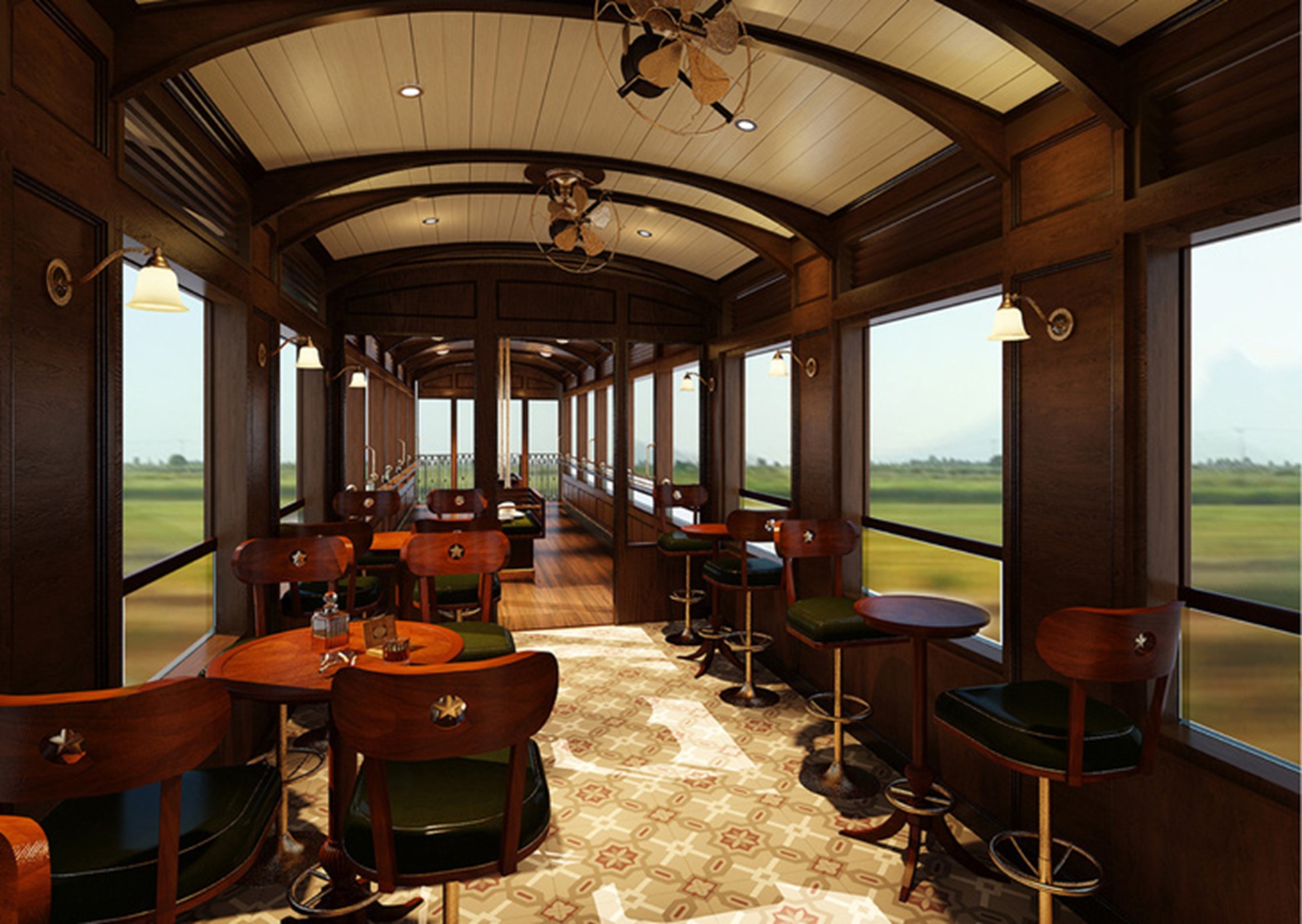 A view of the space inside the steam train between Da Nang City and Thua Thien-Hue Province. Photo: D.D. / Tuoi Tre