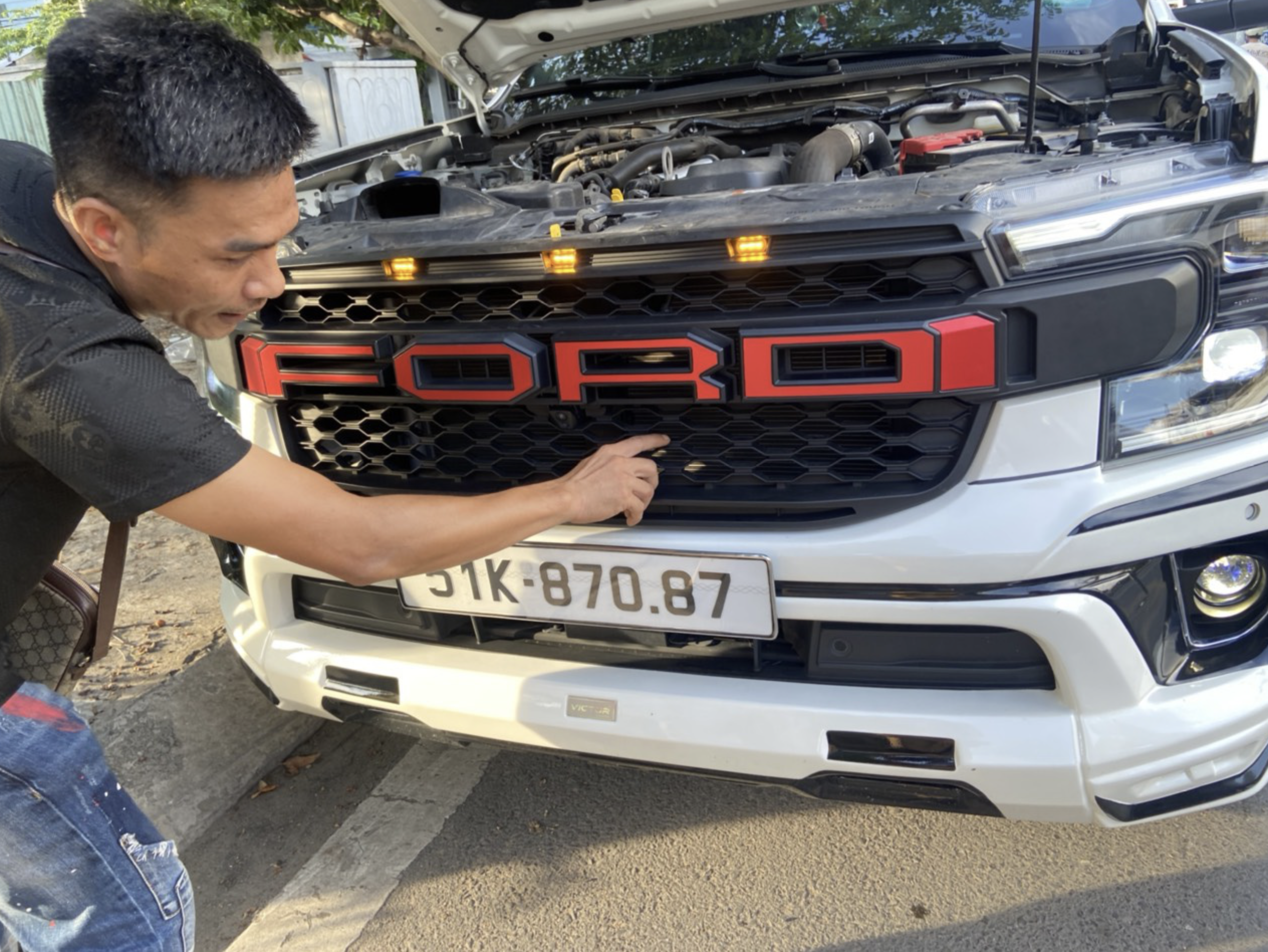 A vehicle equipped with extra headlights. Photo: Supplied