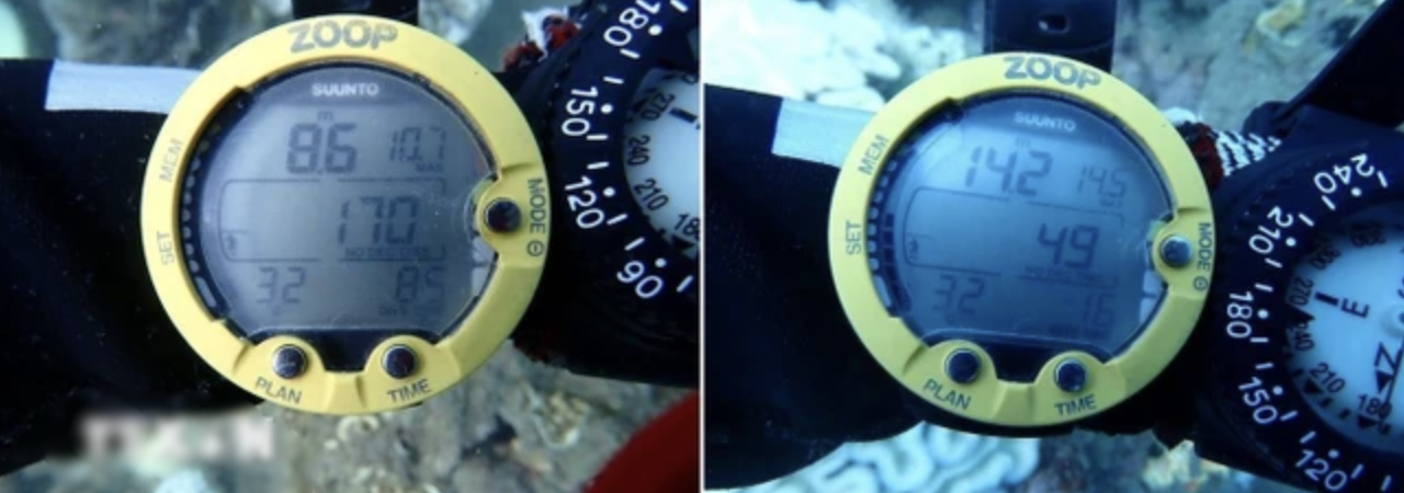 At the depths of 8.6 meters and 14.2 meters in the water of Hon Tai Island off Con Dao Archipelago, Ba Ria - Vung Tau Province, southern Vietnam, the temperature measured at 32 degrees Celsius. Photo: Vietnam News Agency