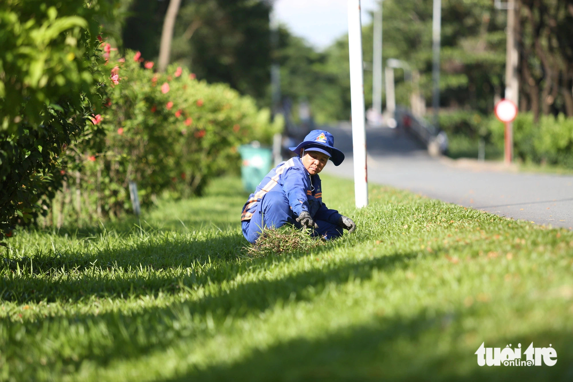  Workers garden and take care of general maintenance at the park every day. Photo: Phuong Quyen / Tuoi Tre