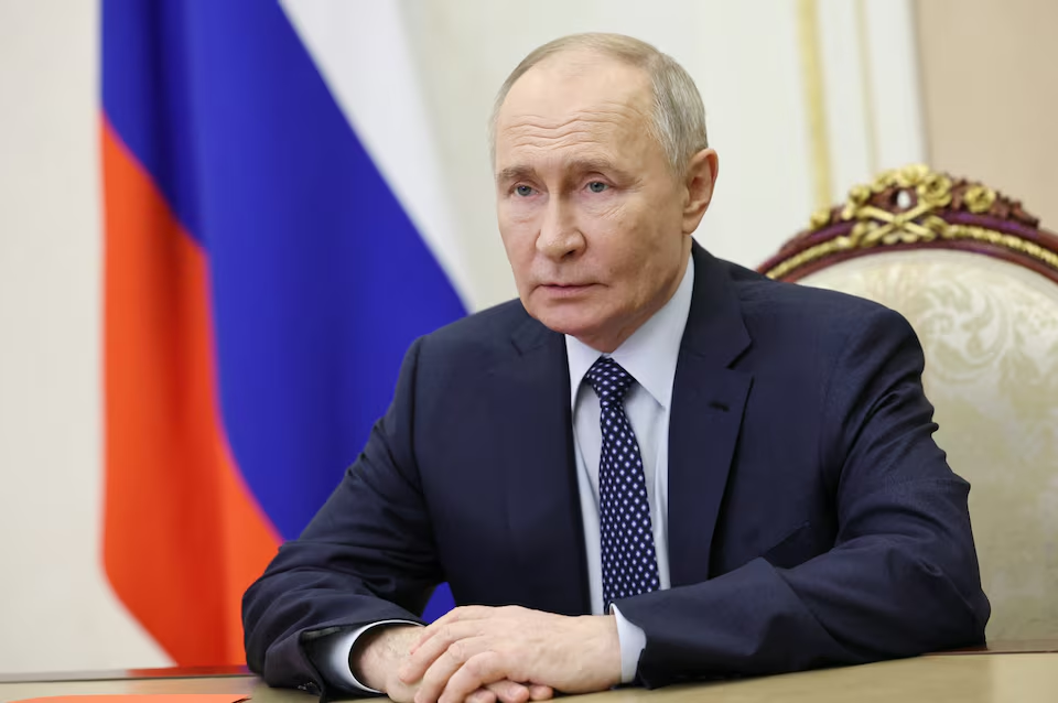 Russian President Vladimir Putin chairs a meeting with members of the Security Council via video link in Moscow, Russia December 28, 2024. Photo: Reuters