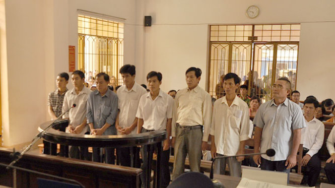Các bị cáo tại phiên tòa - Ảnh: H.Mi