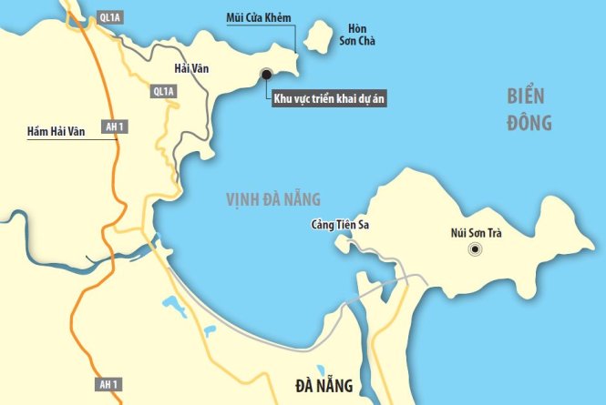 Vị trí khu vực dự án khu nghỉ dưỡng World Shine - Huế - Đồ họa: Như Khanh