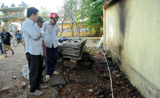 Hiện trường nơi bà Lan tự thiêu - Ảnh: A Lộc
