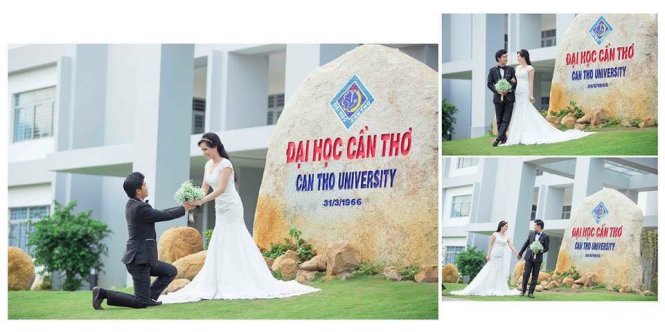 Tấm ảnh cưới đăng trên trang cá nhân của thầy Xê gây nhiều tranh cãi - Ảnh: FB của thầy Đỗ Văn Xê