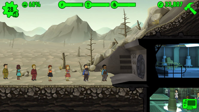 Xếp hàng vào hầm trú ẩn, mở màn cho Fallout Shelter - Ảnh: Bethesda