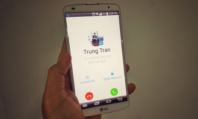 Thử nghiệm tính năng gọi thoại trong Facebook Messenger tại VN - Ảnh: T.Trực