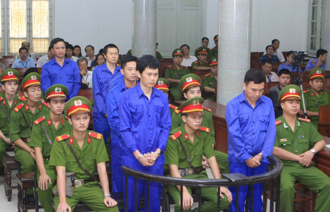 Các bị cáo tại phiên tòa - Ảnh: TTXVN