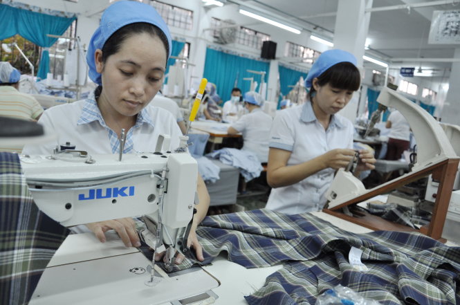 Sản xuất hàng dệt may xuất khẩu sang thị trường Nhật tại Công ty CP may Bình Minh  - Ảnh: T.V.N.
