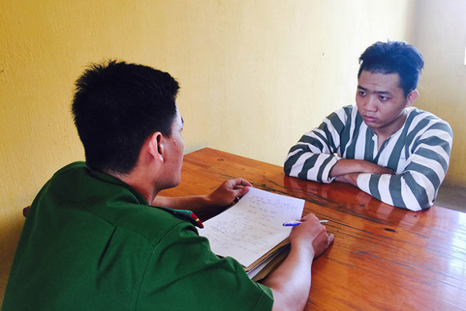 Lê Mạnh Duy khai nhận hành vi của mình tại cơ quan công an