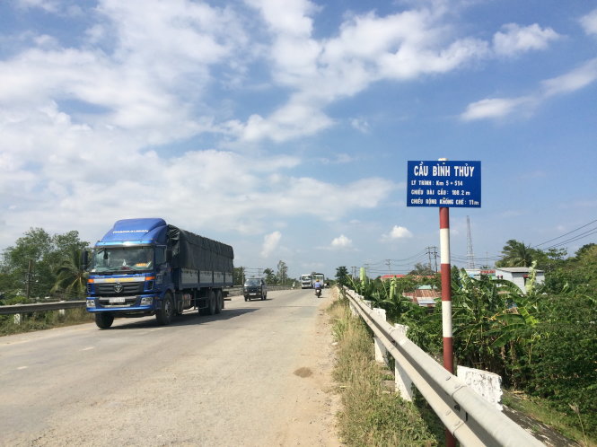 Ngoài cầu Bình Thủy trên quốc lộ 91B, Cần Thơ còn có cầu Bình Thủy trên đường Cách Mạng Tháng Tám - Ảnh: L.Dân
