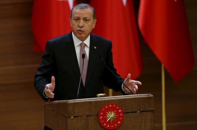 Tổng thống Thổ Nhĩ Kỳ Erdogan trong một bài phát biểu tại Phủ Tổng thống ngày 26-11 - Ảnh: Reuters
