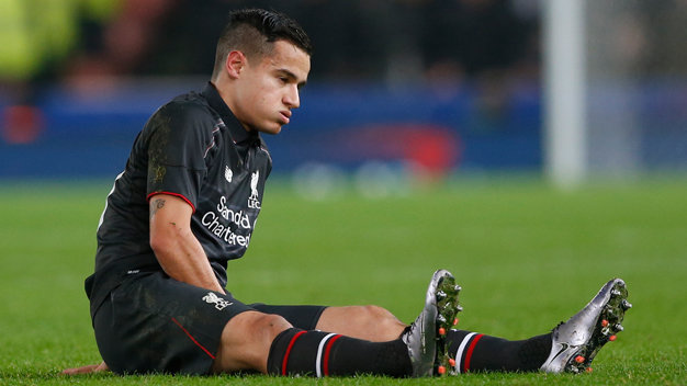Coutinho bị chấn thương trong trận Liverpool thắng Stoke 1-0 - Ảnh: Reuters