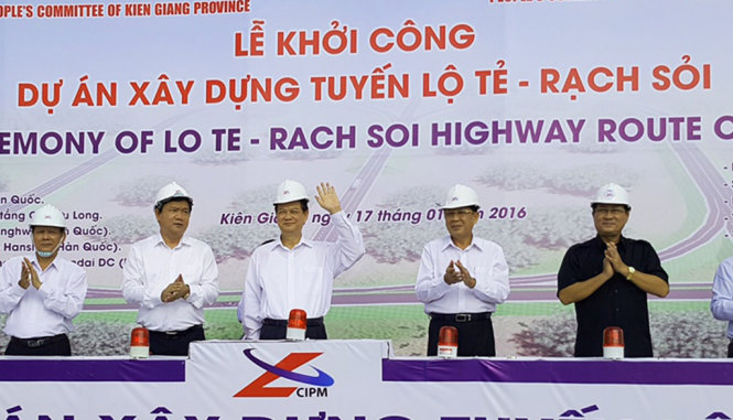 Lễ khởi công dự án xây dựng tuyến Lộ Tẻ - Rạch Sỏi - Ảnh: Khoa Nam