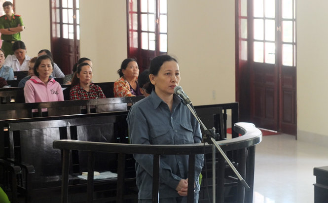 Bị cáo Tú tại phiên tòa sáng 25-1, ảnh Thành Nhơn