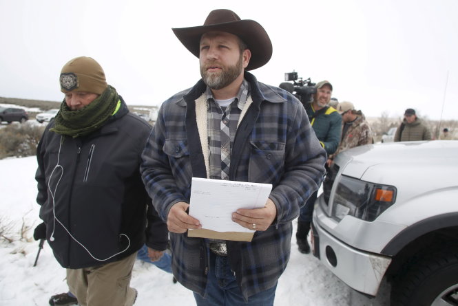 Thủ lĩnh biểu tình Ammon Bundy - Ảnh: Reuters