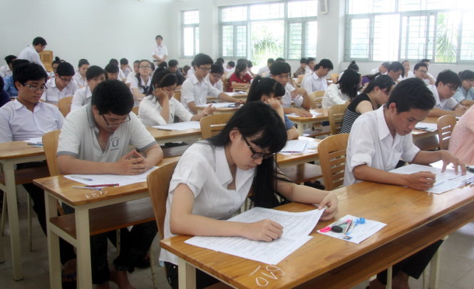 Thí sinh dự thi THPT quốc gia năm 2015. Ảnh: Trần Huỳnh