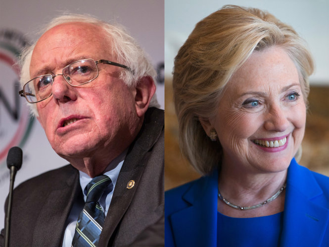 Thượng nghị sỹ Bernie Sanders và cựu ngoại trưởng Hillary Clinton - Ảnh: Usatelections