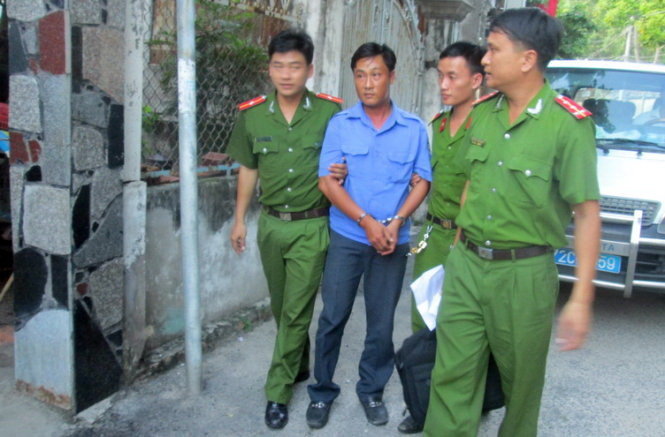 Trần Đức Thọ bị công an TP Vũng Tàu bắt chiều 23-9 - Ảnh: Đ.Hà
