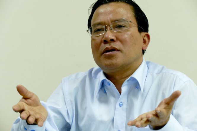 Ông Nguyễn Văn Pha trả lời phỏng vấn báo chí sáng 3-3 - Ảnh: Lê Kiên