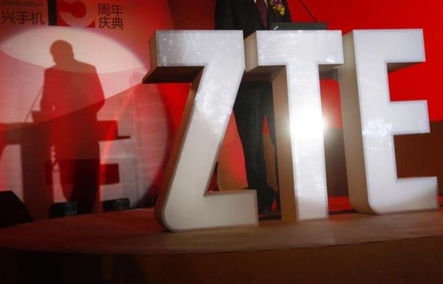 Một sự kiện của ZTE ở Bắc Kinh. ZTE bị tố xuất đồ của Mỹ cho Iran, vi phạm lệnh cấm vận của Washington. Ảnh: Reuters